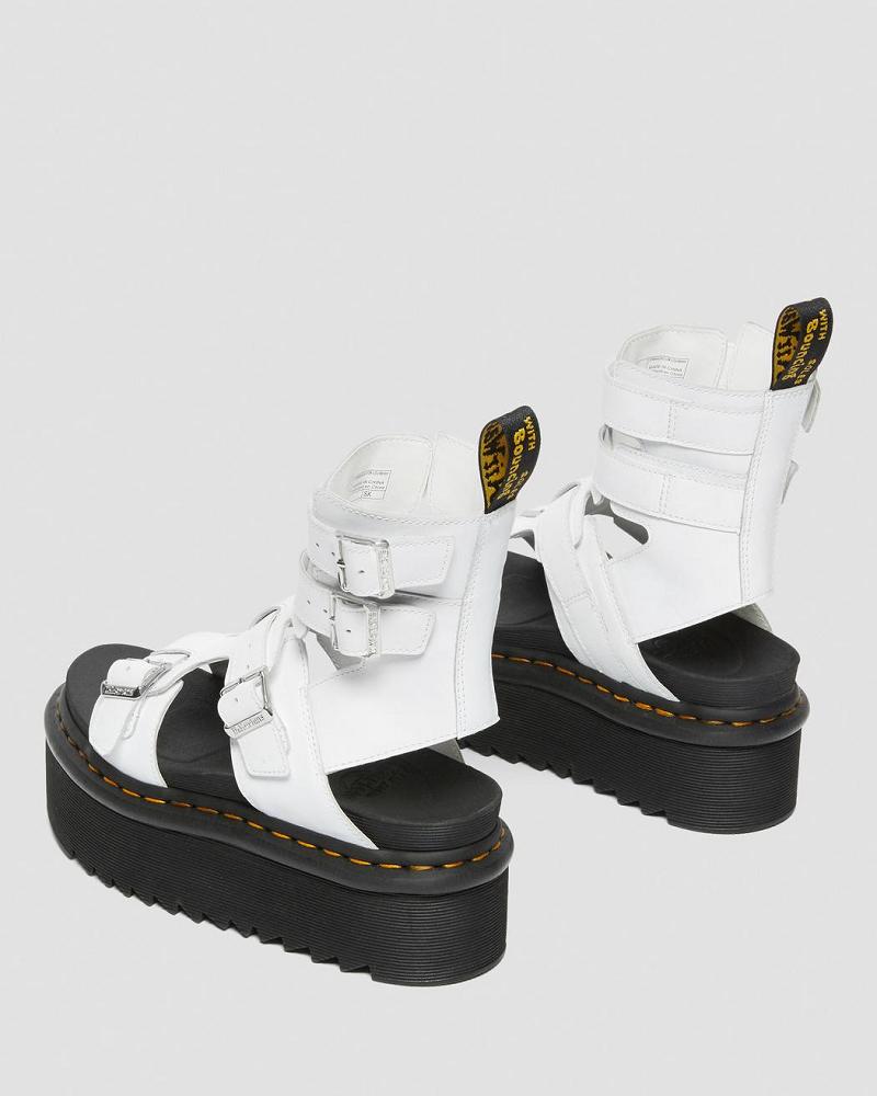 Women's Dr Martens Giavanna Leather Platform Gladiator Sandals White | AU 297WNB